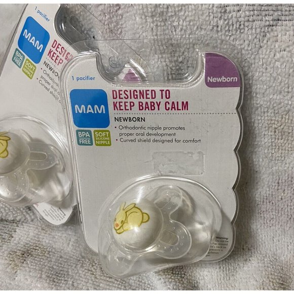 Newborn Pacifier Lot Single MAM Silicone Nipple BPA Free Ortho Nipple Easy Hold - Picture 5 of 6